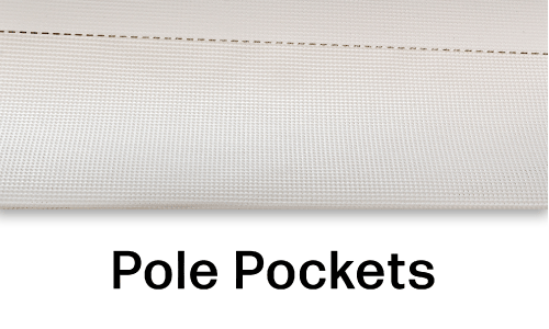 Pole pockets on a mesh banner
