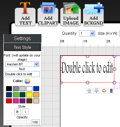 Adding Text to the Online Designer